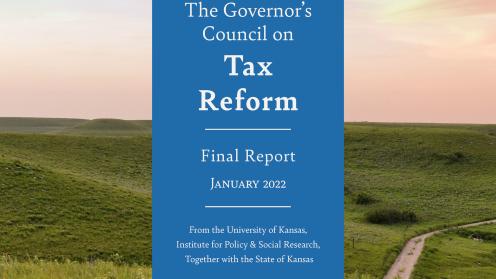Cover of Governor's Council on Tax Reform Final Report, title in front of Konza Prairie photograph